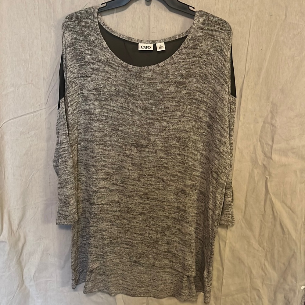 Cato 3/4 Sleeve Grey Top Size XL